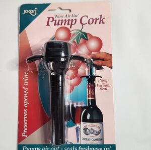 Jokari Wine Air Vac Pump Cork Wine Resealing System 1995 Vacuum Seal Pump #06001